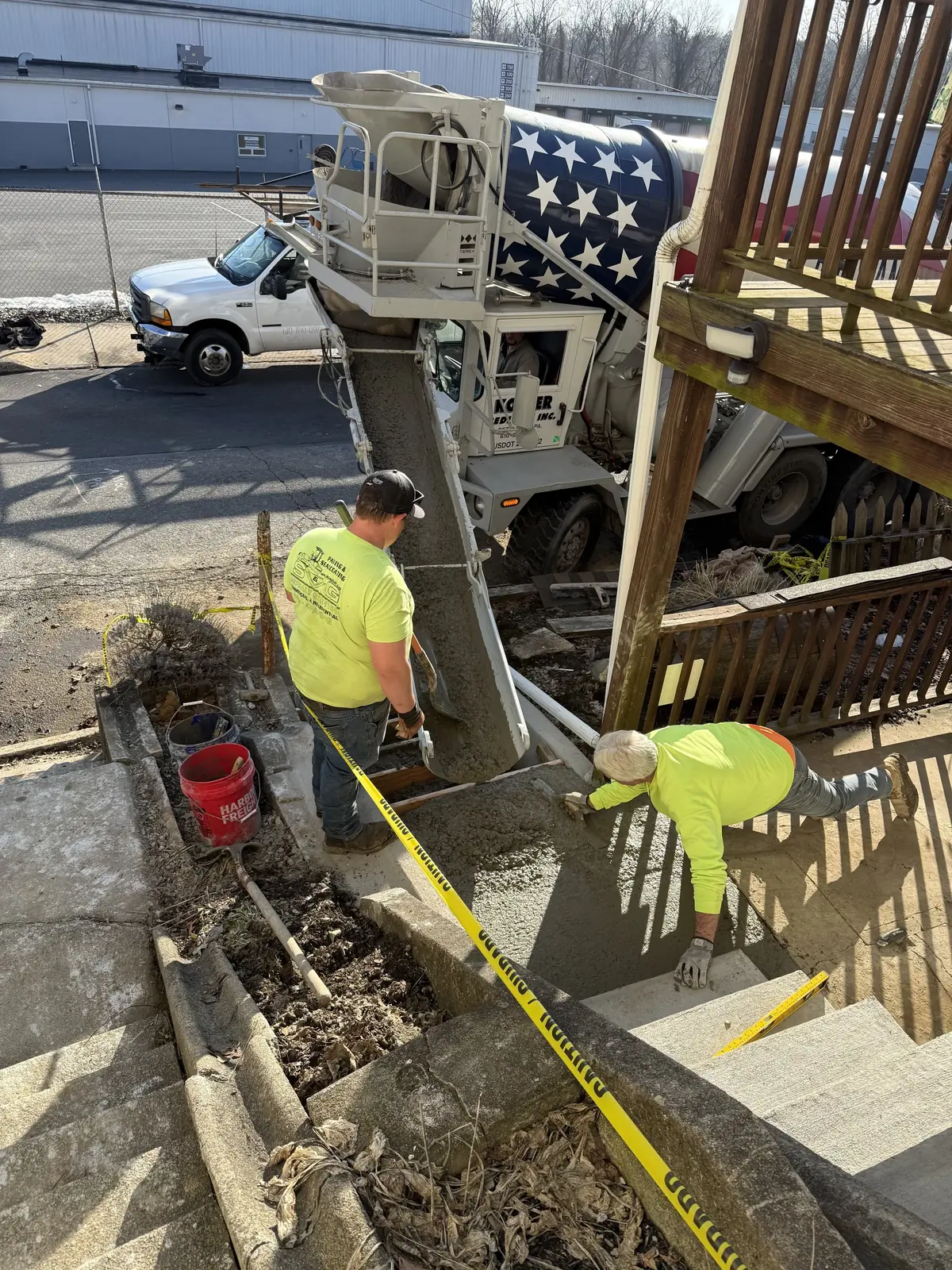 Concrete steps and landing rebuilt