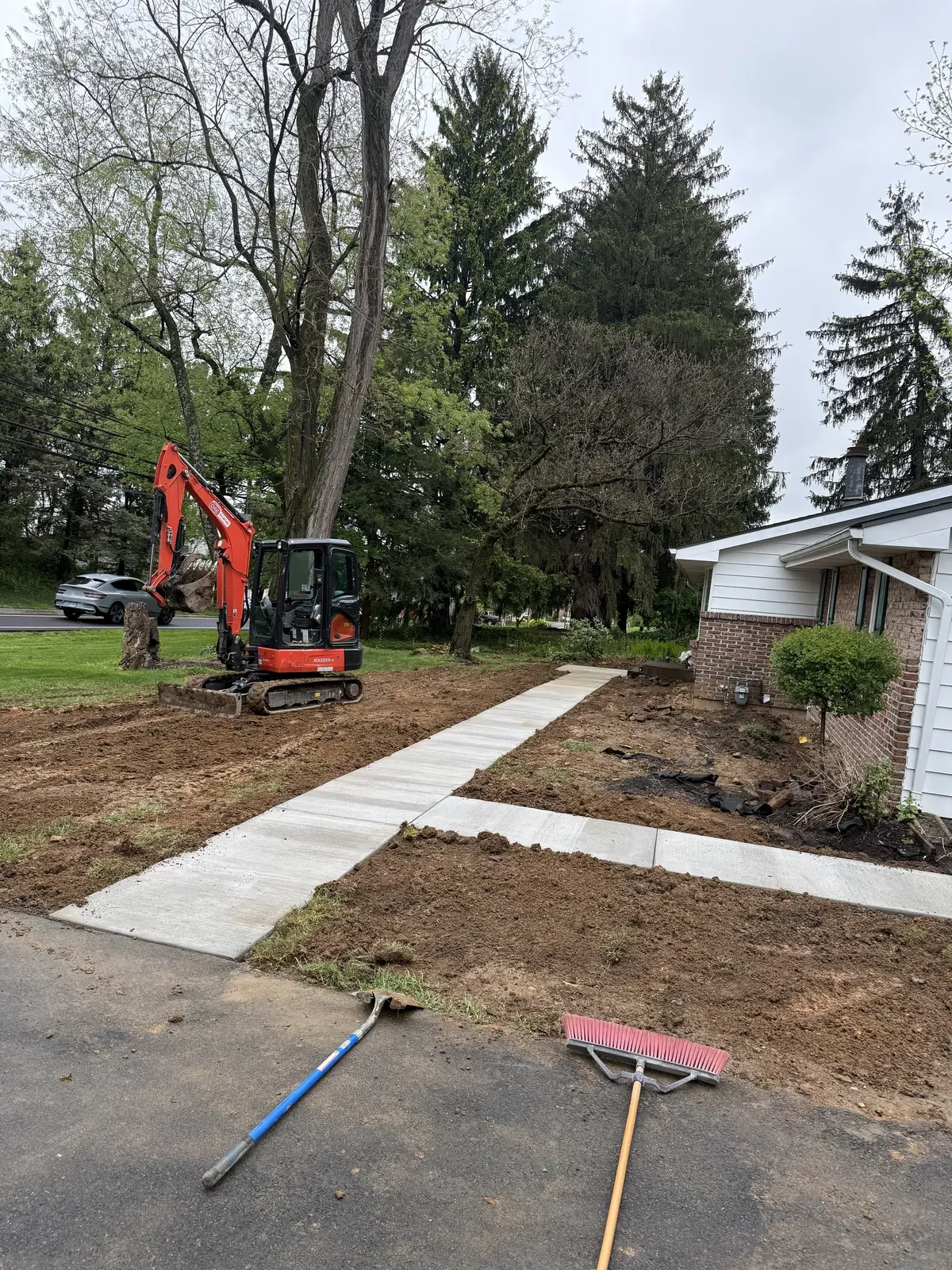 Custom concrete and site work completed by Murray General Contracting in the Lehigh Valley